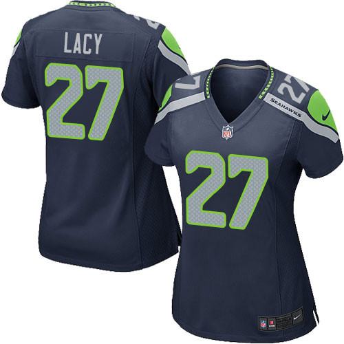 Women's Nike Seattle Seahawks #27 Eddie Lacy Game Navy Blue Team Color NFL Jersey