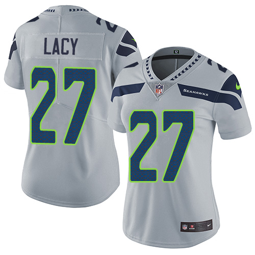 Women's Nike Seattle Seahawks #27 Eddie Lacy Grey Alternate Vapor Untouchable Elite Player NFL Jersey
