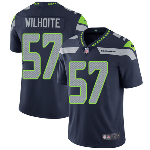 Men's Nike Seattle Seahawks #57 Michael Wilhoite Navy Blue Team Color Vapor Untouchable Limited Player NFL Jersey