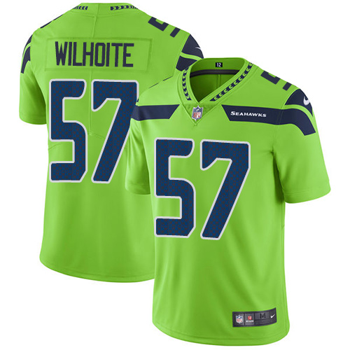 Men's Nike Seattle Seahawks #57 Michael Wilhoite Elite Green Rush Vapor Untouchable NFL Jersey