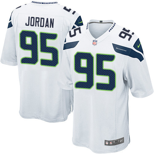 Men's Nike Seattle Seahawks #95 Dion Jordan Game White NFL Jersey