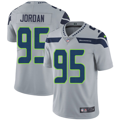 Men's Nike Seattle Seahawks #95 Dion Jordan Grey Alternate Vapor Untouchable Limited Player NFL Jersey