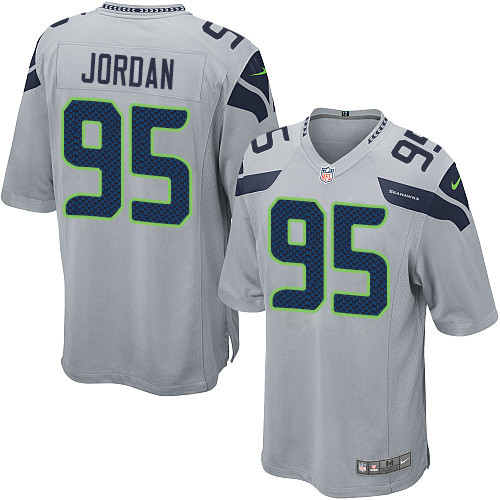 Men's Nike Seattle Seahawks #95 Dion Jordan Game Grey Alternate NFL Jersey