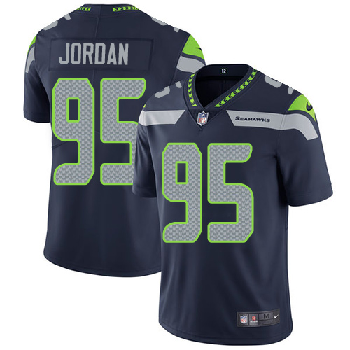 Youth Nike Seattle Seahawks #95 Dion Jordan Navy Blue Team Color Vapor Untouchable Limited Player NFL Jersey