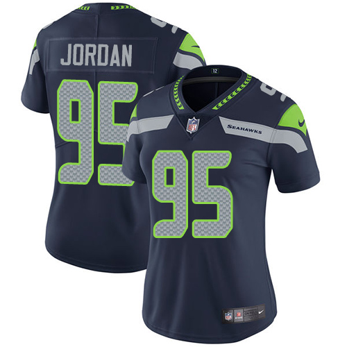 Women's Nike Seattle Seahawks #95 Dion Jordan Navy Blue Team Color Vapor Untouchable Limited Player NFL Jersey