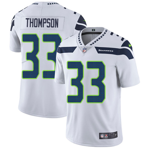 Men's Nike Seattle Seahawks #33 Tedric Thompson White Vapor Untouchable Limited Player NFL Jersey