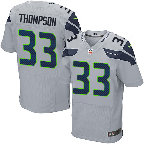 Men's Nike Seattle Seahawks #33 Tedric Thompson Elite Grey Alternate NFL Jersey