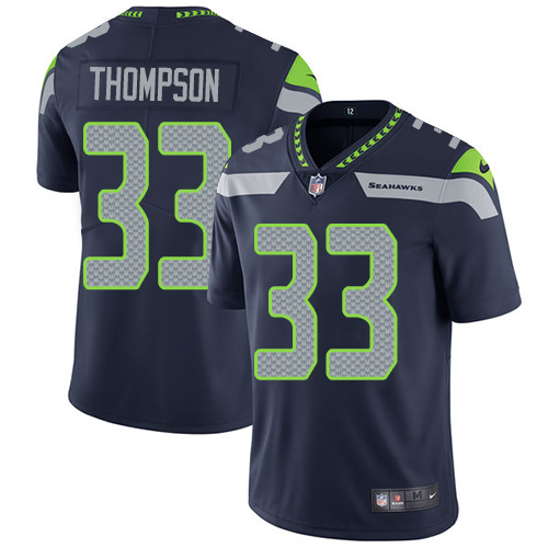 Youth Nike Seattle Seahawks #33 Tedric Thompson Navy Blue Team Color Vapor Untouchable Limited Player NFL Jersey