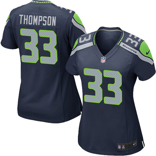 Women's Nike Seattle Seahawks #33 Tedric Thompson Game Navy Blue Team Color NFL Jersey