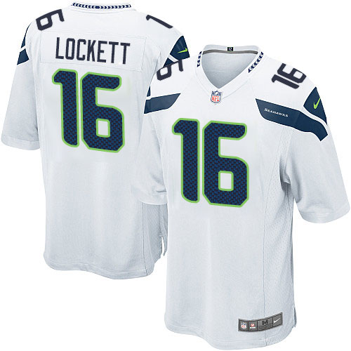 Men's Nike Seattle Seahawks #16 Tyler Lockett Game White NFL Jersey