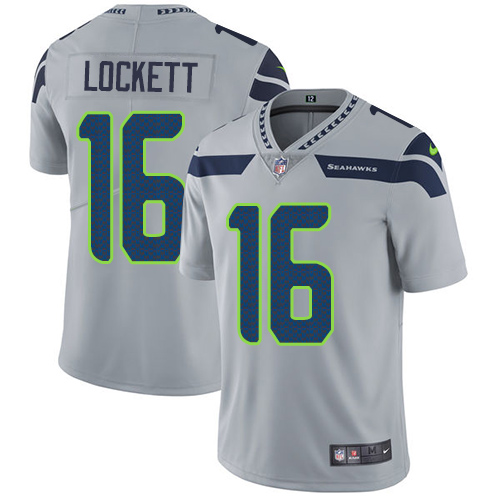 Youth Nike Seattle Seahawks #16 Tyler Lockett Grey Alternate Vapor Untouchable Elite Player NFL Jersey