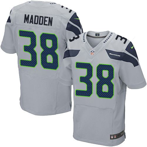 Men's Nike Seattle Seahawks #38 Tre Madden Elite Grey Alternate NFL Jersey
