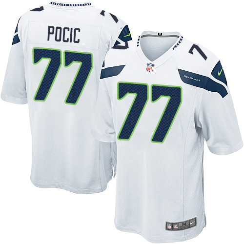 Men's Nike Seattle Seahawks #77 Ethan Pocic Game White NFL Jersey