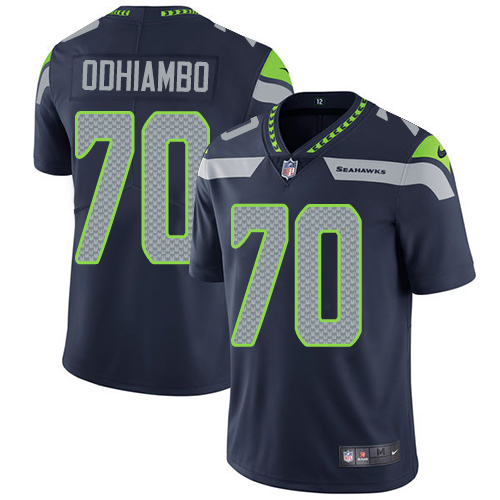 Men's Nike Seattle Seahawks #70 Rees Odhiambo Navy Blue Team Color Vapor Untouchable Limited Player NFL Jersey
