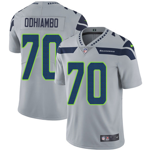Youth Nike Seattle Seahawks #70 Rees Odhiambo Grey Alternate Vapor Untouchable Elite Player NFL Jersey