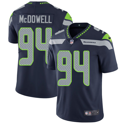 Men's Nike Seattle Seahawks #94 Malik McDowell Navy Blue Team Color Vapor Untouchable Limited Player NFL Jersey