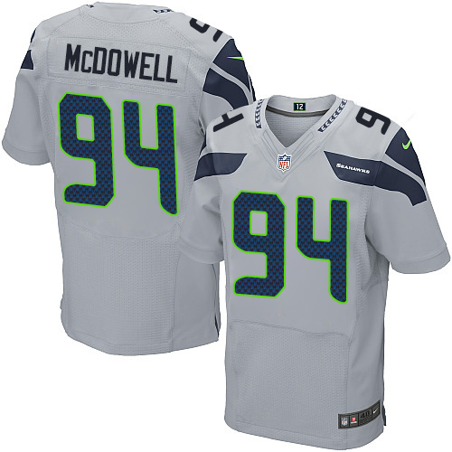 Men's Nike Seattle Seahawks #94 Malik McDowell Elite Grey Alternate NFL Jersey
