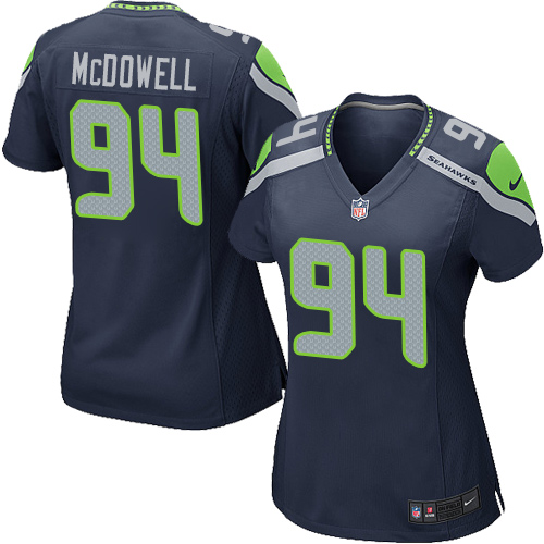 Women's Nike Seattle Seahawks #94 Malik McDowell Game Navy Blue Team Color NFL Jersey