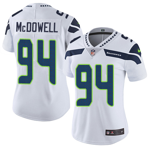 Women's Nike Seattle Seahawks #94 Malik McDowell White Vapor Untouchable Elite Player NFL Jersey
