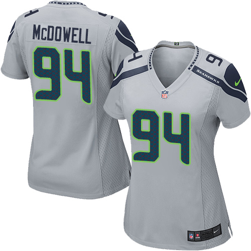 Women's Nike Seattle Seahawks #94 Malik McDowell Game Grey Alternate NFL Jersey