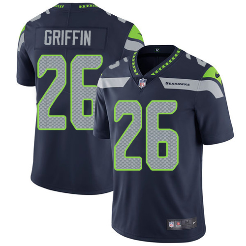 Men's Nike Seattle Seahawks #26 Shaquill Griffin Navy Blue Team Color Vapor Untouchable Limited Player NFL Jersey