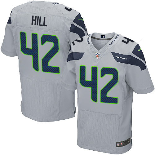 Men's Nike Seattle Seahawks #42 Delano Hill Elite Grey Alternate NFL Jersey