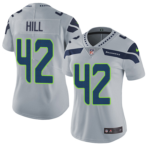 Women's Nike Seattle Seahawks #42 Delano Hill Grey Alternate Vapor Untouchable Elite Player NFL Jersey