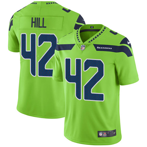 Men's Nike Seattle Seahawks #42 Delano Hill Elite Green Rush Vapor Untouchable NFL Jersey