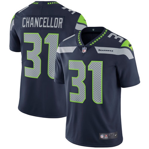 Men's Nike Seattle Seahawks #31 Kam Chancellor Navy Blue Team Color Vapor Untouchable Limited Player NFL Jersey