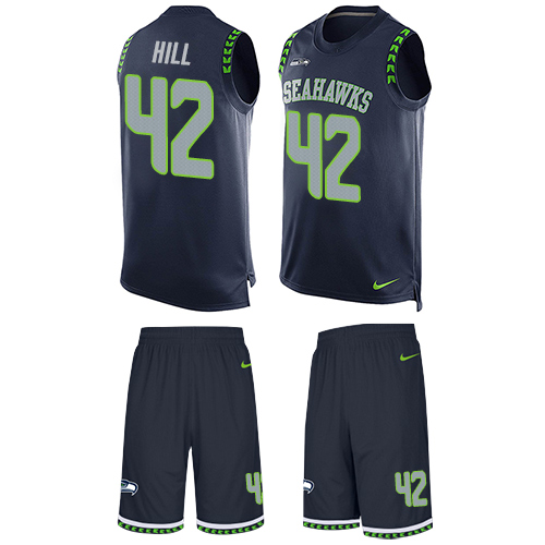 Men's Nike Seattle Seahawks #42 Delano Hill Limited Steel Blue Tank Top Suit NFL Jersey