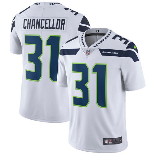 Men's Nike Seattle Seahawks #31 Kam Chancellor White Vapor Untouchable Limited Player NFL Jersey