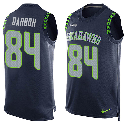 Men's Nike Seattle Seahawks #84 Amara Darboh Limited Steel Blue Player Name & Number Tank Top NFL Jersey