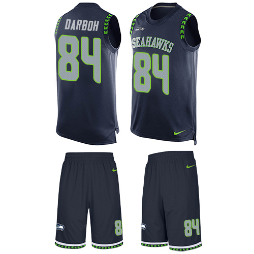 Men's Nike Seattle Seahawks #84 Amara Darboh Limited Steel Blue Tank Top Suit NFL Jersey