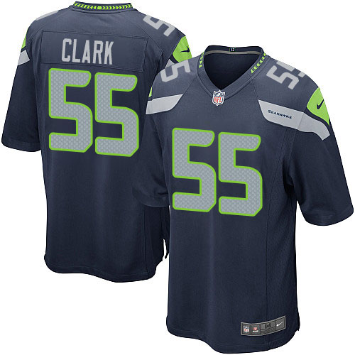 Men's Nike Seattle Seahawks #55 Frank Clark Game Navy Blue Team Color NFL Jersey