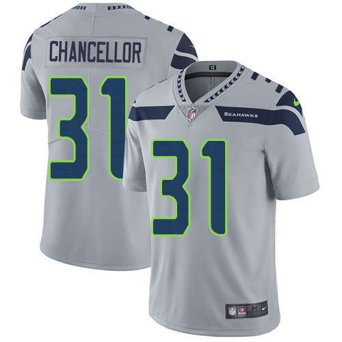 Men's Nike Seattle Seahawks #31 Kam Chancellor Grey Alternate Vapor Untouchable Limited Player NFL Jersey