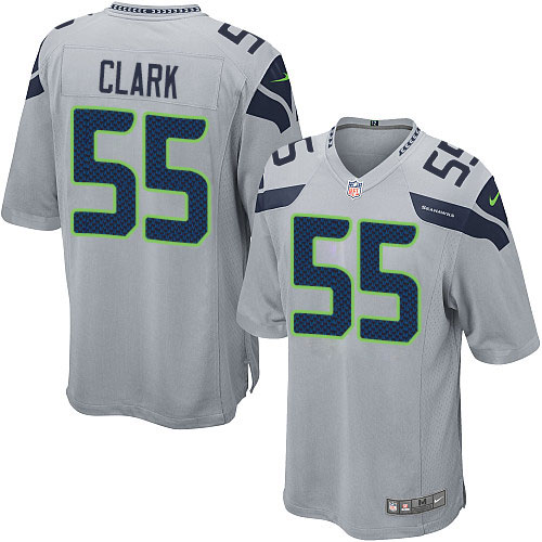 Men's Nike Seattle Seahawks #55 Frank Clark Game Grey Alternate NFL Jersey