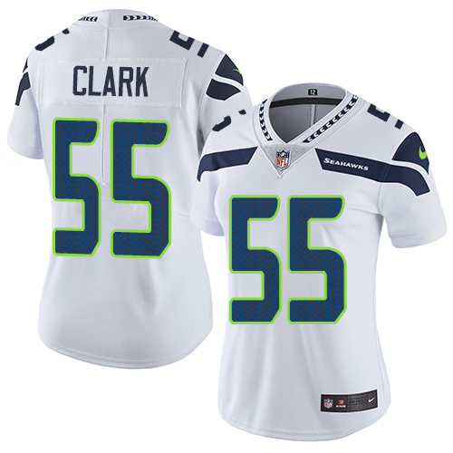 Women's Nike Seattle Seahawks #55 Frank Clark White Vapor Untouchable Elite Player NFL Jersey
