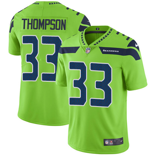 Men's Nike Seattle Seahawks #33 Tedric Thompson Elite Green Rush Vapor Untouchable NFL Jersey