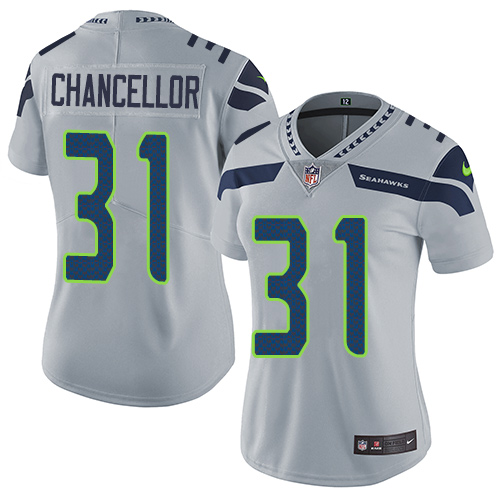 Women's Nike Seattle Seahawks #31 Kam Chancellor Grey Alternate Vapor Untouchable Limited Player NFL Jersey