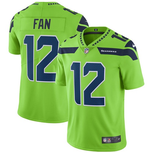 Men's Nike Seattle Seahawks 12th Fan Elite Green Rush Vapor Untouchable NFL Jersey