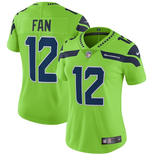 Women's Nike Seattle Seahawks 12th Fan Limited Green Rush Vapor Untouchable NFL Jersey