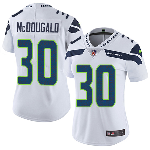 Women's Nike Seattle Seahawks #30 Bradley McDougald White Vapor Untouchable Elite Player NFL Jersey