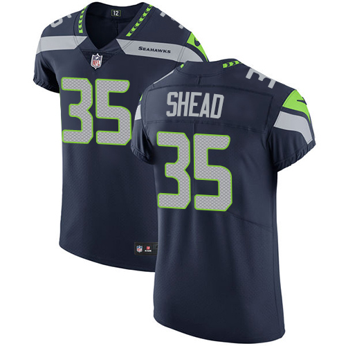 Men's Nike Seattle Seahawks #35 DeShawn Shead Navy Blue Team Color Vapor Untouchable Elite Player NFL Jersey