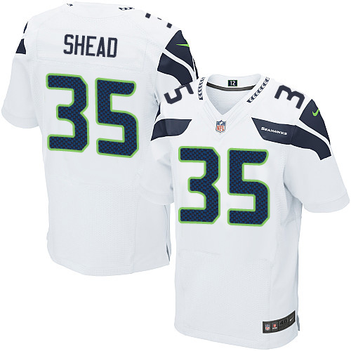 Men's Nike Seattle Seahawks #35 DeShawn Shead Elite White NFL Jersey