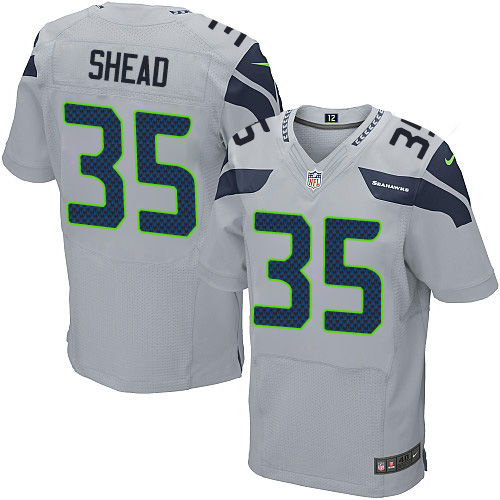 Men's Nike Seattle Seahawks #35 DeShawn Shead Elite Grey Alternate NFL Jersey