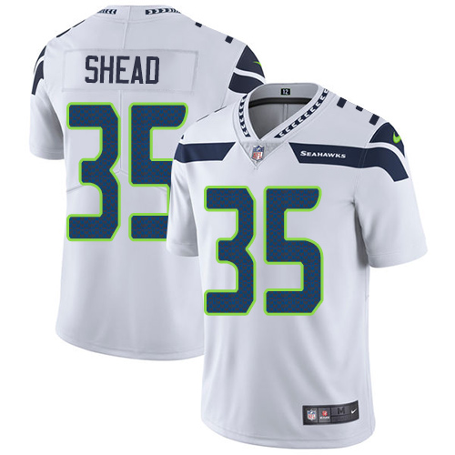 Youth Nike Seattle Seahawks #35 DeShawn Shead White Vapor Untouchable Elite Player NFL Jersey