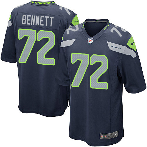 Men's Nike Seattle Seahawks #72 Michael Bennett Game Navy Blue Team Color NFL Jersey