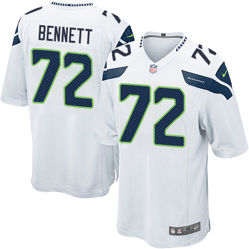 Men's Nike Seattle Seahawks #72 Michael Bennett Game White NFL Jersey