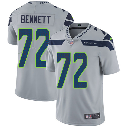 Youth Nike Seattle Seahawks #72 Michael Bennett Grey Alternate Vapor Untouchable Elite Player NFL Jersey