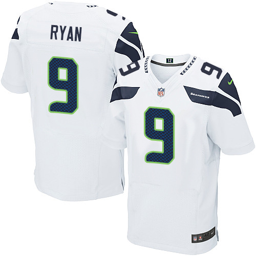 Men's Nike Seattle Seahawks #9 Jon Ryan Elite White NFL Jersey